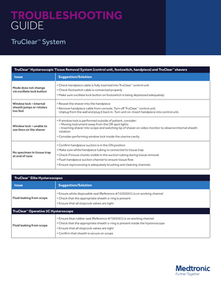  TrueClear System Troubleshooting Guide May 2020