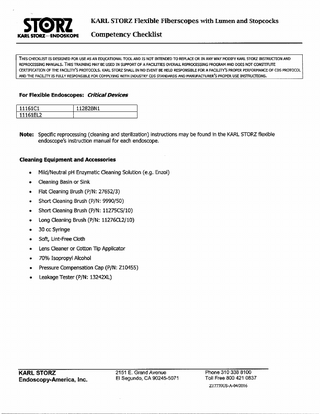 Flexible Fiberscope with Lumen and Stopcocks Competency Checklist April 2016