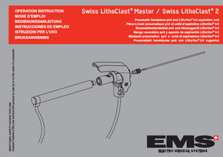 LM and L2 Pneumatic Handpiece pn3 and LithoVac lv3 Aspiration Unit Operation Instruction Sept 2008