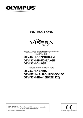 OTV-S7H- series VISERA VIDEO SYSTEM CENTER  Instructions Nov 2011