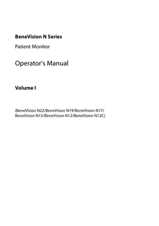 BeneVision N Series Operators Manual Rev 22.0