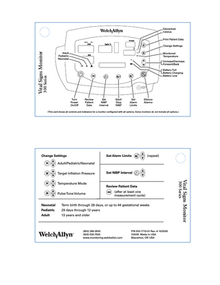 Vital Signs Monitor Series 300 Quick Guide Rev B