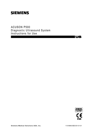 ACUSON P500 Instructions for Use Sw Ver VB10 