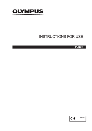 INSTRUCTIONS FOR USE PUNCH A3661