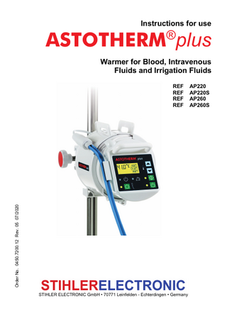 ASTOTHERM plus Instructions for Use Rev 05