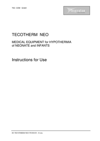 TECOTHERM NEO Instructions for Use April 2010