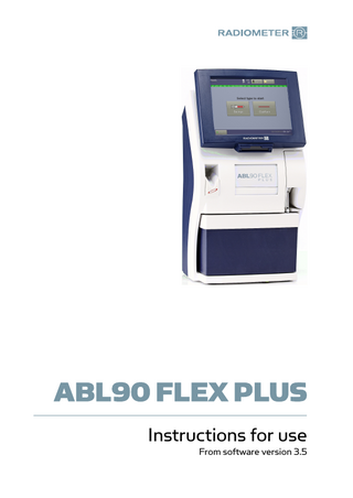 ABL90 FLEX PLUS Instructions for use  From software version 3.5  