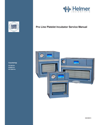 Pro Line Incubator PC100-Pro, PC900-Pro, PC1200-Pro  Rev C  Service Manual Sept 2021