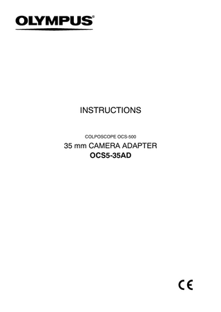 OCS5-35AD COLPOSCOPE OCS-500 35mm CAMERA ADAPTER Instructions April 2005