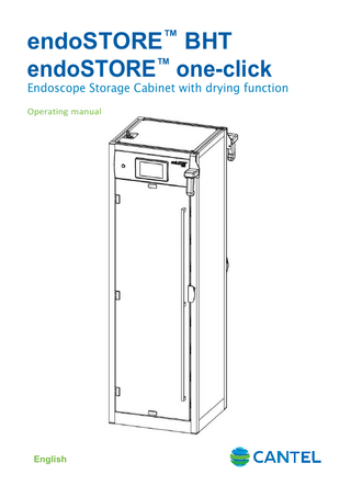 endoSTORE™ BHT endoSTORE™ one-click Endoscope Storage Cabinet with drying function Operating manual English