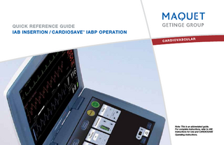 IAB INSERTION CARDIOSAVE OPERATION Quick Reference Guide PN 0002-08-1049 R2