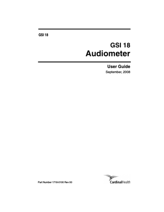 GSI 18 User Guide Rev 00 September 2008