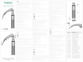 Orion Conventional Laryngoscopes Instructions for Use I.L.012-2