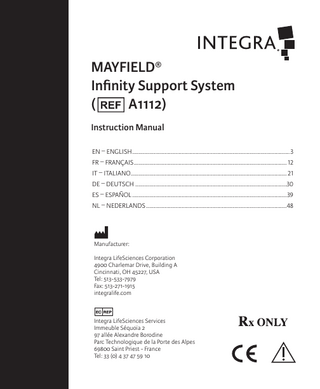 MAYFIELD Infinity Support System Instruction Manual