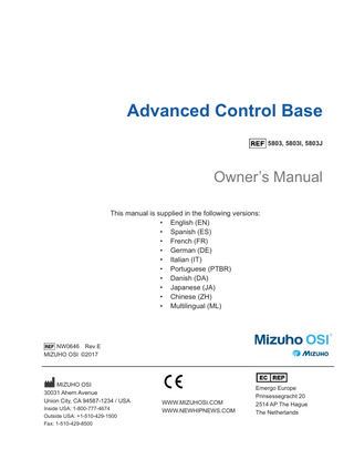 Table of Contents 1  Important Notices . . . . . . . . . . . . . . . . . . . . . . . . . . . . . . . . . . . . . . . . . . . . . . . . . . . . . 1  2  Introduction . . . . . . . . . . . . . . . . . . . . . . . . . . . . . . . . . . . . . . . . . . . . . . . . . . . . . . . . . 5  3  Component Identification . . . . . . . . . . . . . . . . . . . . . . . . . . . . . . . . . . . . . . . . . . . . . 10  4  Basic Operation . . . . . . . . . . . . . . . . . . . . . . . . . . . . . . . . . . . . . . . . . . . . . . . . . . . . . 17  5  Inspection . . . . . . . . . . . . . . . . . . . . . . . . . . . . . . . . . . . . . . . . . . . . . . . . . . . . . . . . . . 29  1.1 Trademarks... 4 1.1 Disposal of Electrical Components . . . . . . . . . . . . . . . . . . . . . . . . . . . . . . . . . . . . . . . . . . 4  2.1 General Description . . . . . . . . . . . . . . . . . . . . . . . . . . . . . . . . . . . . . . . . . . . . . . . . . . . . . . . . . 2.2 Intended Use . . . . . . . . . . . . . . . . . . . . . . . . . . . . . . . . . . . . . . . . . . . . . . . . . . . . . . . . . . . . . . . 2.3 User Profile . . . . . . . . . . . . . . . . . . . . . . . . . . . . . . . . . . . . . . . . . . . . . . . . . . . . . . . . . . . . . . . . 2.4 Training Requirements . . . . . . . . . . . . . . . . . . . . . . . . . . . . . . . . . . . . . . . . . . . . . . . . . . . . . . . 2.5 Conditions of Use . . . . . . . . . . . . . . . . . . . . . . . . . . . . . . . . . . . . . . . . . . . . . . . . . . . . . . . . . . . 2.6 Product Lifetime . . . . . . . . . . . . . . . . . . . . . . . . . . . . . . . . . . . . . . . . . . . . . . . . . . . . . . . . . . . . 2.7 Specifications . . . . . . . . . . . . . . . . . . . . . . . . . . . . . . . . . . . . . . . . . . . . . . . . . . . . . . . . . . . . . . 2.8 Shipping and Storage . . . . . . . . . . . . . . . . . . . . . . . . . . . . . . . . . . . . . . . . . . . . . . . . . . . . . . . . 2.9 Glossary of Terms . . . . . . . . . . . . . . . . . . . . . . . . . . . . . . . . . . . . . . . . . . . . . . . . . . . . . . . . . . .  5 6 6 6 6 7 7 7 8  3.1 Table Orientation . . . . . . . . . . . . . . . . . . . . . . . . . . . . . . . . . . . . . . . . . . . . . . . . . . . . . . . . . . . 10 3.2 Head-End Column of the Advanced Control Base . . . . . . . . . . . . . . . . . . . . . . . . . . . . . . . . . 11 3.2.1 Base of the Head-End Column . . . . . . . . . . . . . . . . . . . . . . . . . . . . . . . . . . . . . . . . . . . . 12 3.2.2 Pivot Assembly . . . . . . . . . . . . . . . . . . . . . . . . . . . . . . . . . . . . . . . . . . . . . . . . . . . . . . . . . 13 3.3 Foot-End Column of the Advanced Control Base . . . . . . . . . . . . . . . . . . . . . . . . . . . . . . . . 15 3.4 Model Number and Serial Number... 16  4.1 Control Operation . . . . . . . . . . . . . . . . . . . . . . . . . . . . . . . . . . . . . . . . . . . . . . . . . . . . . . . . . . 4.2 Casters . . . . . . . . . . . . . . . . . . . . . . . . . . . . . . . . . . . . . . . . . . . . . . . . . . . . . . . . . . . . . . . . . . . 4.3 Moving the Advanced Control Base . . . . . . . . . . . . . . . . . . . . . . . . . . . . . . . . . . . . . . . . . . . 4.4 Hand Pendant . . . . . . . . . . . . . . . . . . . . . . . . . . . . . . . . . . . . . . . . . . . . . . . . . . . . . . . . . . . . . 4.5 Indicator Lights . . . . . . . . . . . . . . . . . . . . . . . . . . . . . . . . . . . . . . . . . . . . . . . . . . . . . . . . . . . . 4.5.1 180 Degree Rotation Lock . . . . . . . . . . . . . . . . . . . . . . . . . . . . . . . . . . . . . . . . . . . . . . . . 4.5.2 Rotation Safety Lock . . . . . . . . . . . . . . . . . . . . . . . . . . . . . . . . . . . . . . . . . . . . . . . . . . . . 4.5.3 Tilt Drive Status . . . . . . . . . . . . . . . . . . . . . . . . . . . . . . . . . . . . . . . . . . . . . . . . . . . . . . . . 4.6 Traction Pulley Assembly . . . . . . . . . . . . . . . . . . . . . . . . . . . . . . . . . . . . . . . . . . . . . . . . . . . . 4.7 Retracting the Advanced Control Base for Storage . . . . . . . . . . . . . . . . . . . . . . . . . . . . . . 4.8 Table Top Storage on the Base . . . . . . . . . . . . . . . . . . . . . . . . . . . . . . . . . . . . . . . . . . . . . . .  5.1 Acceptance and Transfer . . . . . . . . . . . . . . . . . . . . . . . . . . . . . . . . . . . . . . . . . . . . . . . . . . . . 5.2 Pre-Procedure/Post-Procedure . . . . . . . . . . . . . . . . . . . . . . . . . . . . . . . . . . . . . . . . . . . . . . . 5.3 Preventative Maintenance . . . . . . . . . . . . . . . . . . . . . . . . . . . . . . . . . . . . . . . . . . . . . . . . . . . 5.4 Product Lifetime . . . . . . . . . . . . . . . . . . . . . . . . . . . . . . . . . . . . . . . . . . . . . . . . . . . . . . . . . . . ii  17 18 19 19 22 22 23 23 24 25 26  29 29 29 29  