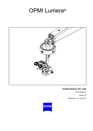 OPMI Lumera Instructions for use Issue 2.2