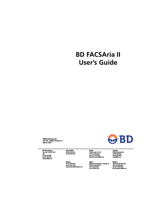 FACSAria II User Guide Rev A March 2009