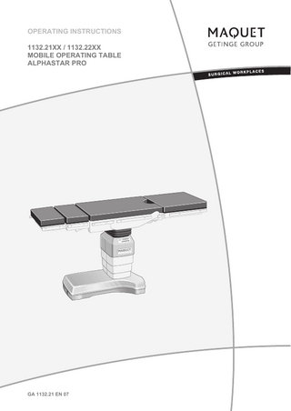 ALPHASTAR PRO 1132.21XX and 1132.22XX Operating Instructions Ver 07 05 March 2015