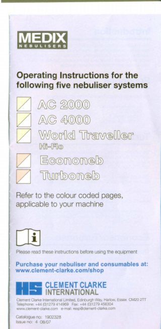 MEDIX NEBULISER SERIES Operating Instructions Issue 4 Aug 2007