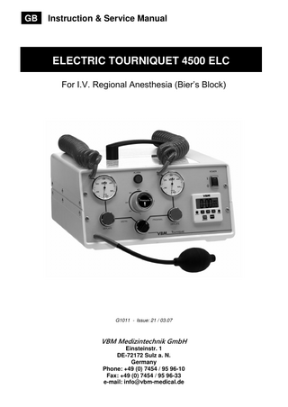 4500 ELC Instruction and Service Manual Issue 21 March 2007