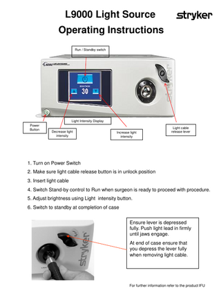 L9000 Operating Instructions