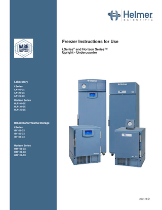 i.Series and Horizon Series GX Freezer  Ver D Instructions for Use Jan 2022