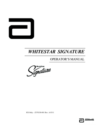 AMO Sovereign WhiteStar System Owners and Operators Manual Rev A  March 2011