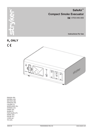 SafeAir Compact Smoke Evacuator Instructions for Use Rev AC Sept 2020