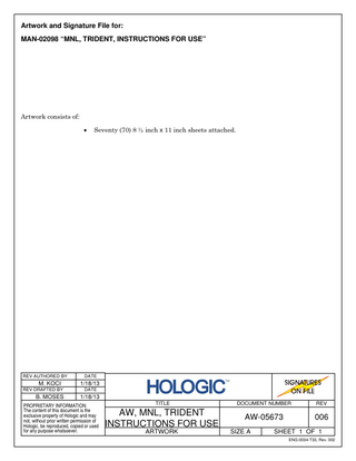 Trident Instructions for Use for Sw Ver 1.1 Rev 006 Jan 2013