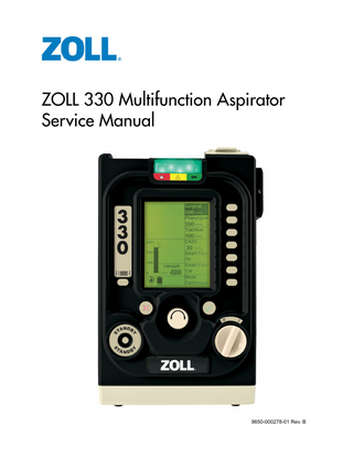 ZOLL 330 Multifunction Aspirator Service Manual  9650-000278-01 Rev. B  