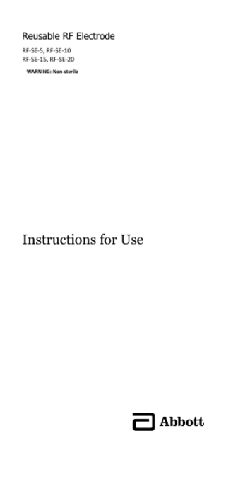 Reusable RF Electrode Instructions for Use Rev C May 2021