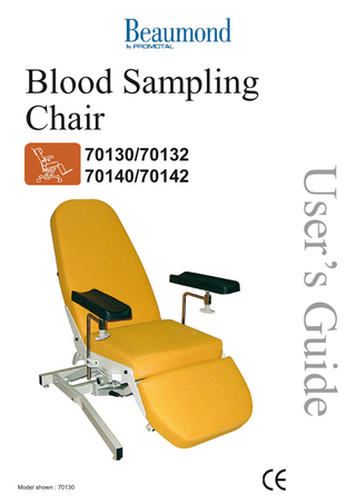 Models 70130 to 70142 Blood Sampling Chair Users Guide 