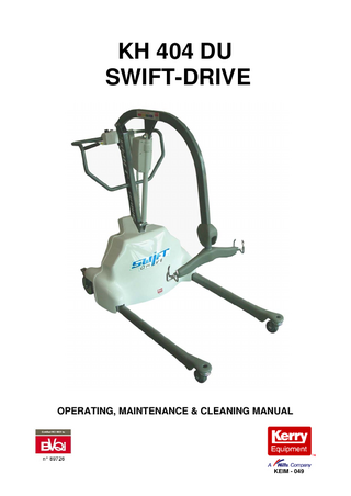 KH 404 DU SWIFT-DRIVE  OPERATING, MAINTENANCE & CLEANING MANUAL  KEIM - 049  