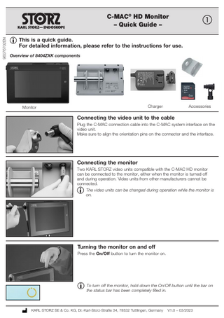 C-Mac 8404 ZXK HD Monitor Quick Guide V1.0