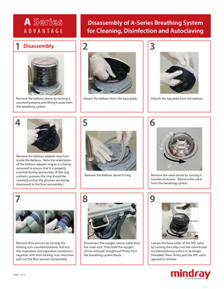 A Series Disassembly of Breathing System for Cleaning Disinfection Autoclaving Guide Rev A Feb 2020