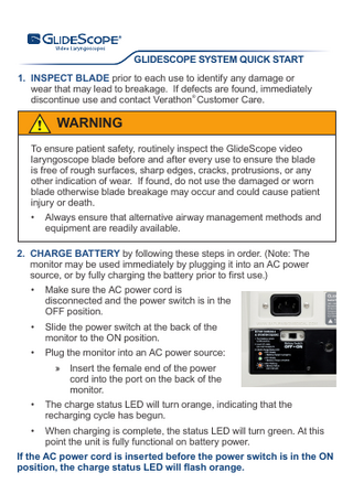 GlideScope System Quick Start