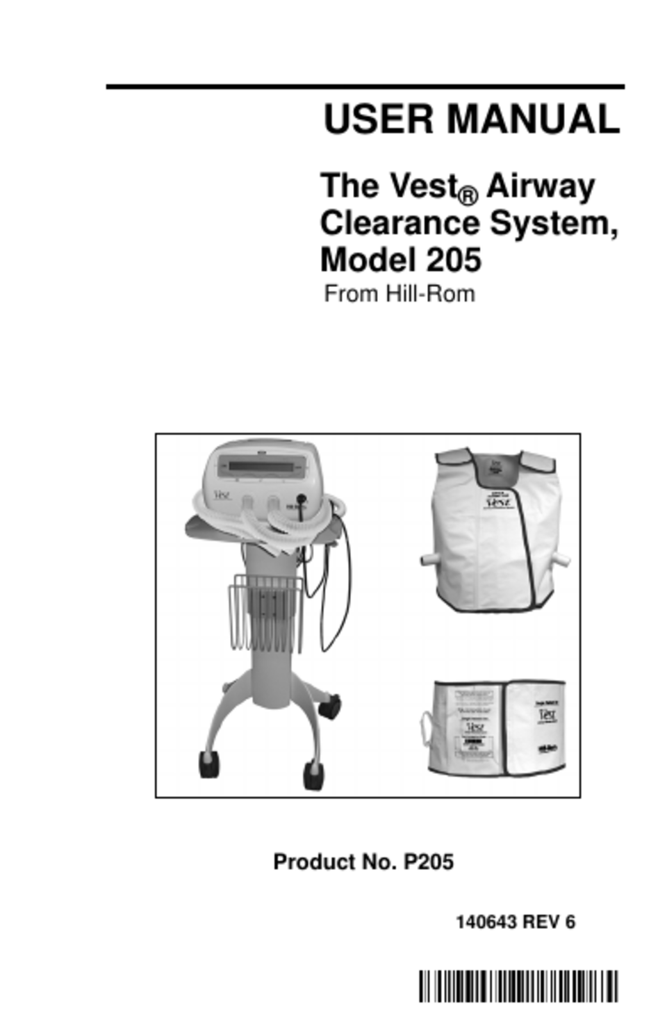 The Vest Airway Clearance System Model 205 User Manual Rev 6 PDF download