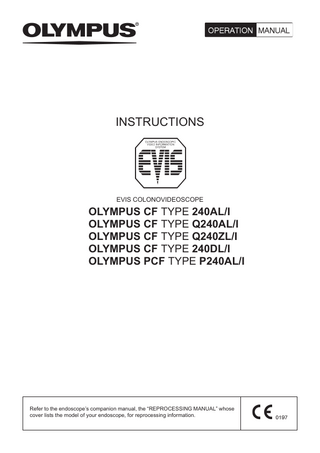 CF-240DL EVIS COLONOVIDEOSCOPE Operation Manual Feb 2007