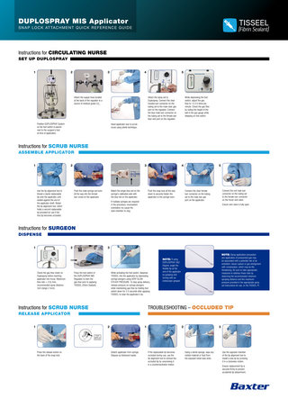 DUPLOSPRAY MIS Applicator Snap Lock Attachment Quick Reference Guide Aug 2017