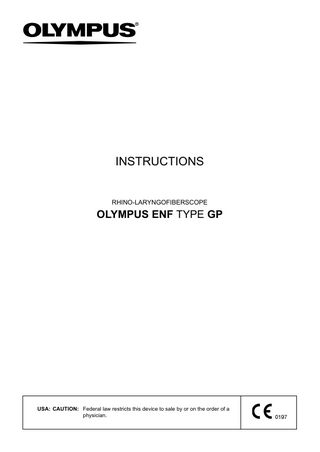 ENF-GP  RHINO-LARYNGO FIBERSCOPE Instructions  March 2020