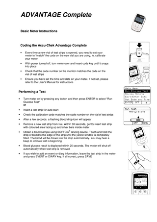 Advantage Complete Basic Meter Instructions