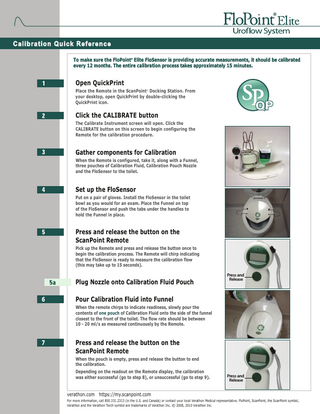 FloPoint Elite Calibration Quick Reference