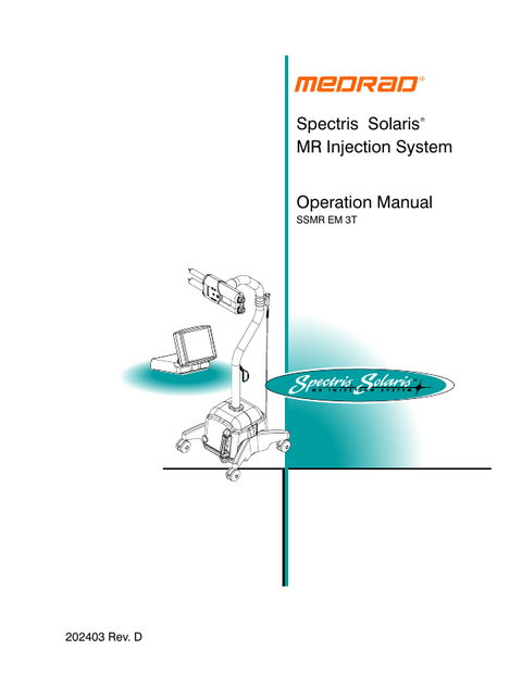 Spectris Solaris MR Injection System Operation Manual Rev D PDF download