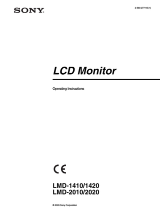 LMD-1410, 1420 and LMD 2010, 2020 Operating Instructions