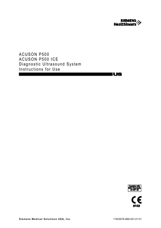 ACUSON P500 and P500 ICE Instructions for Use Sw Ver VC11