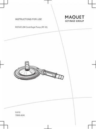 ROTAFLOW CENTRIFUGAL PUMP Instructions for Use Nov 2014