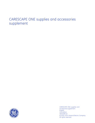 CARESCAPE Central Station Supplies and Accessories Supplement 2nd edition Nov 2021