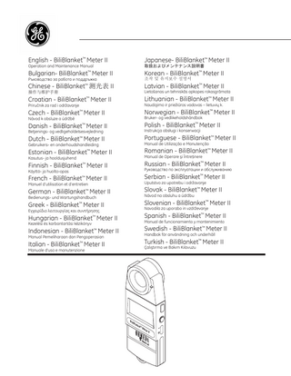 BiliBlanket Metter II Operation and Maintenance Manual Rev ZAF 2019