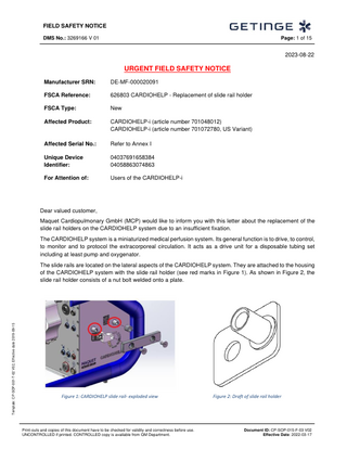 CARDIOHELP-i Urgent Field Safety Notice 