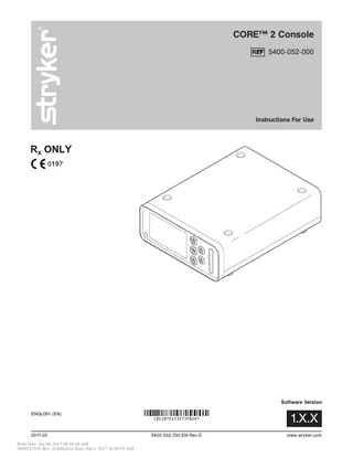 CORE 2 Console Instructions for Use Rev D May 2017